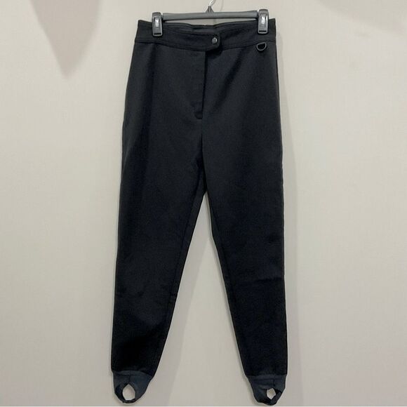 Vintage Stirrup Ski Pants Black Ladies Sz 12 Long Wool Blend Tall Outdoor - Picture 1 of 6